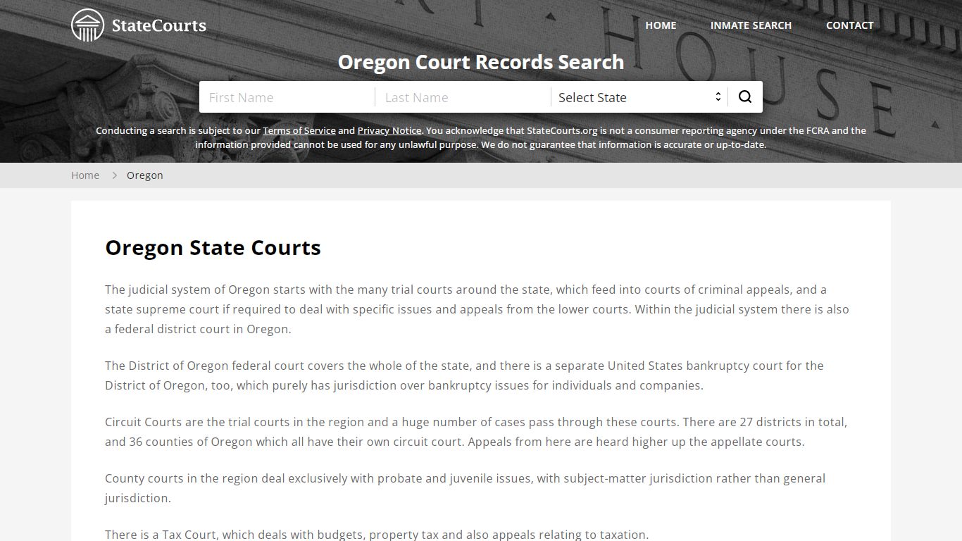 Oregon Court Records - OR State Courts
